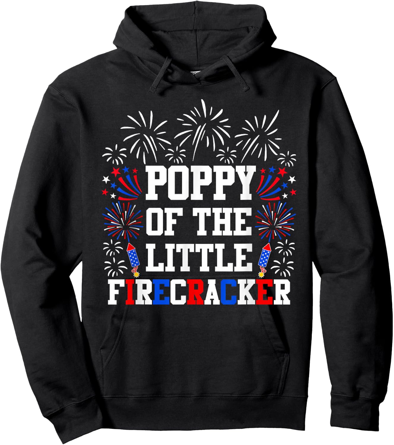 Poppy of The Little Firecracker 4th of July Patriotic Hoodie - Hoodie | Black