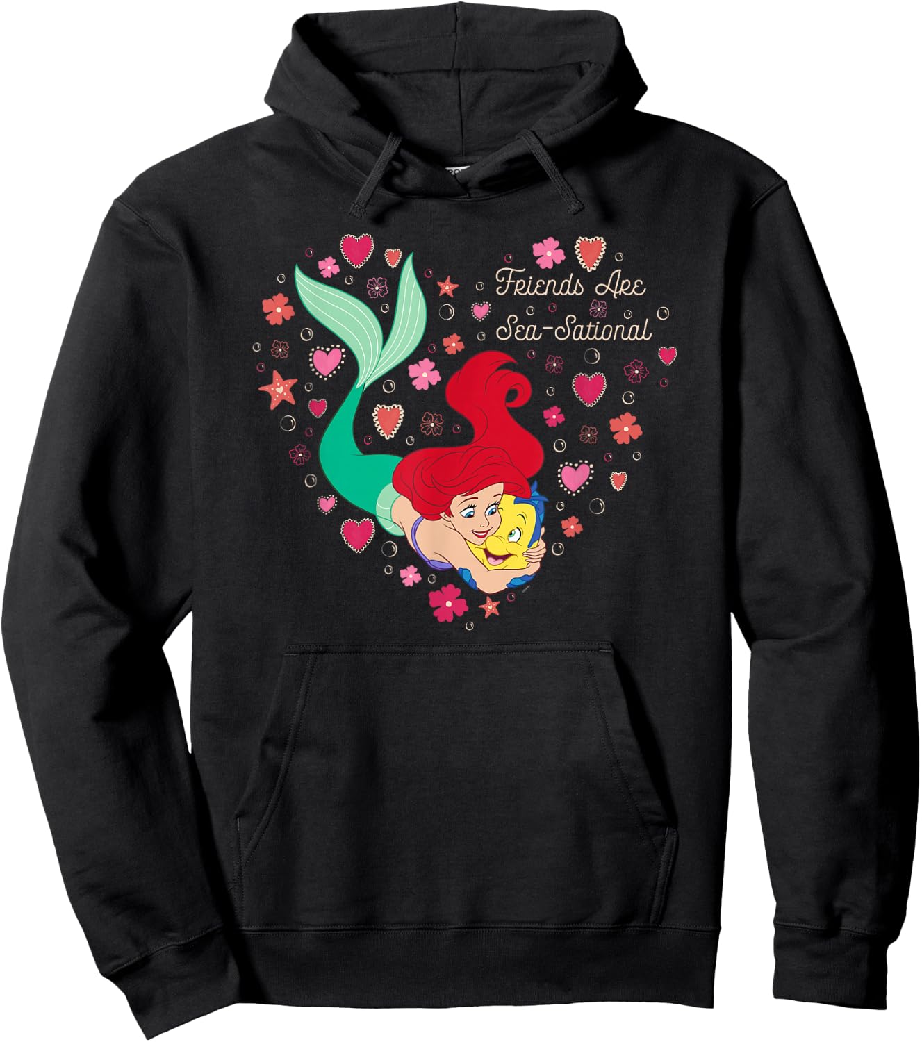 Disney The Little Mermaid Friends Are Sea-Sational Valentine Hoodie - Hoodie | Black