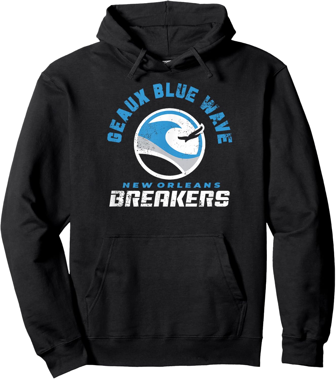 New Orleans Breakers: Geaux Blue Wave Hoodie - Hoodie | Black
