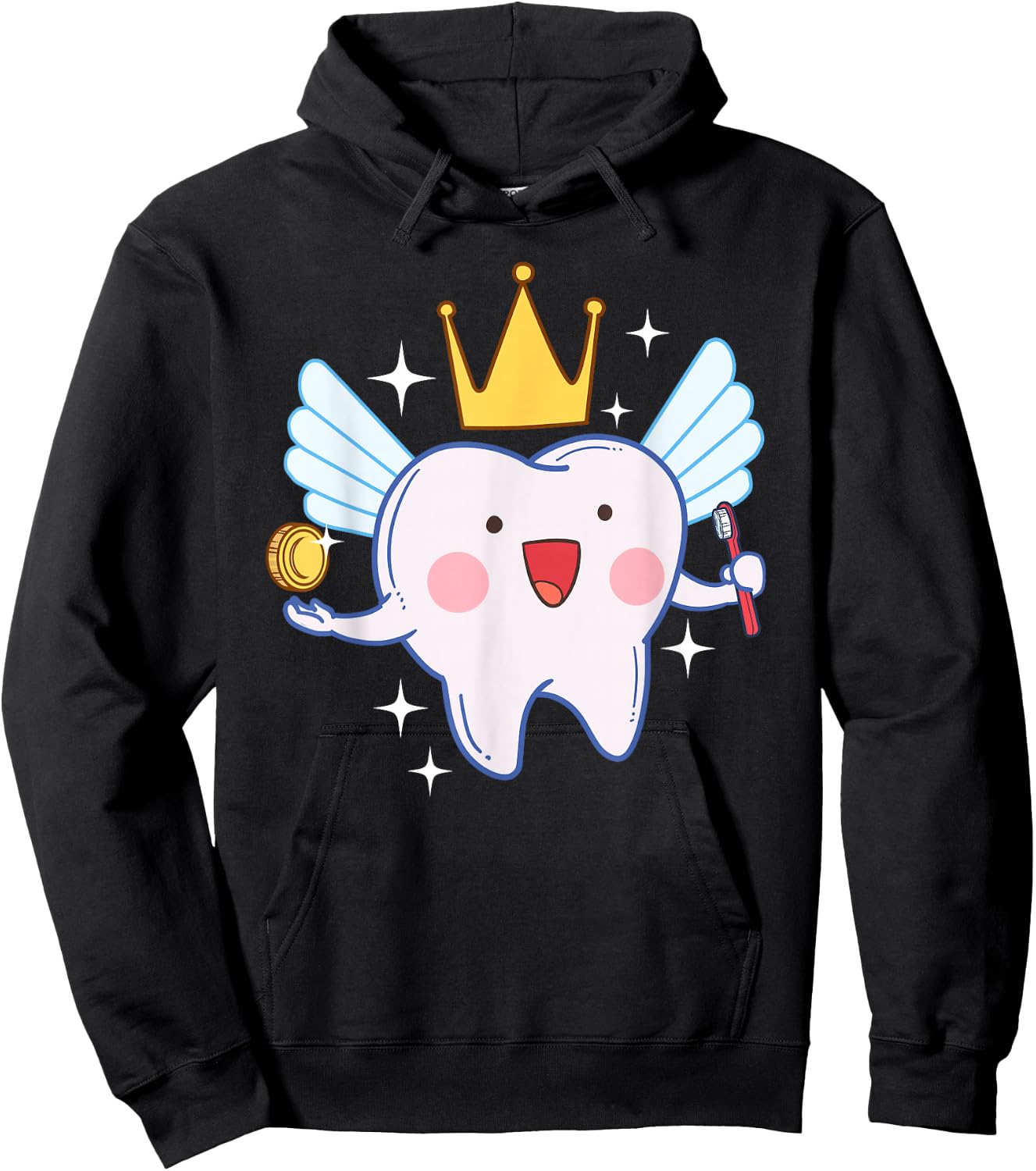 Tooth Fairy Funny Magical Dental Kids Gift Shirt Hoodie - Hoodie | Black