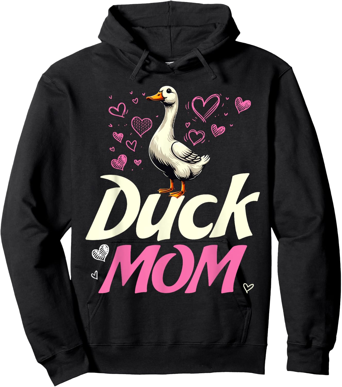 Crazy Duck Lady Funny Duck Lover Gifts Girls Women Duck Mom Hoodie - Hoodie | Black