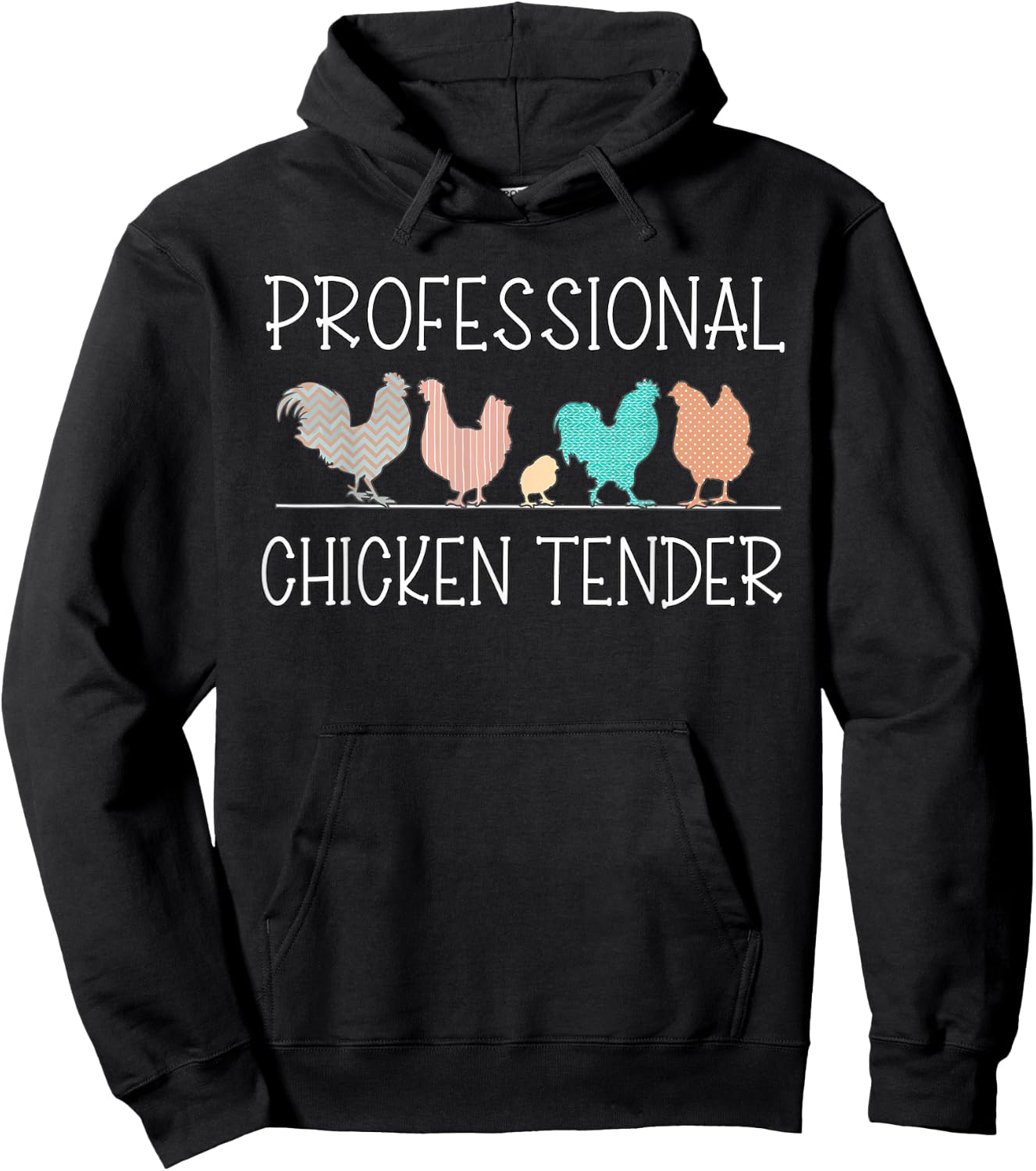 Retro Professional Chicken Tender Funny Crazy Chicken Lady Hoodie - Hoodie | Black