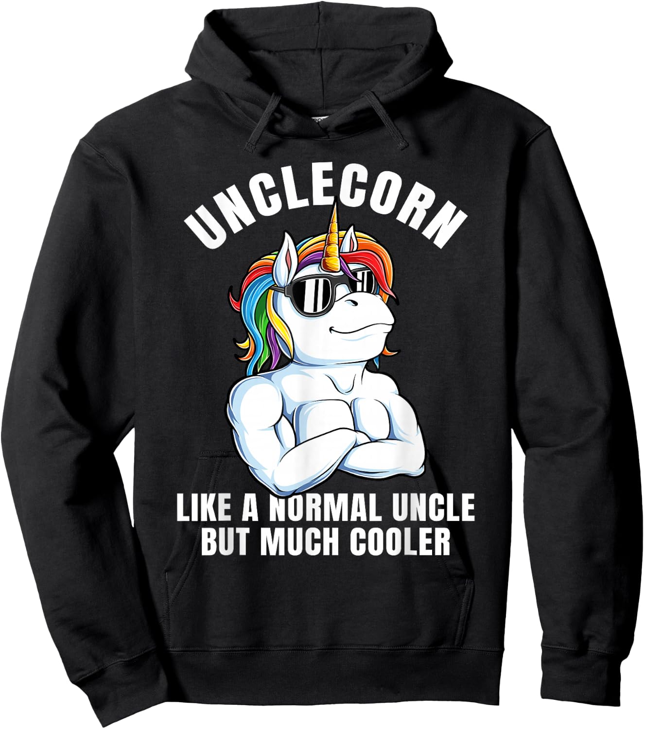 Unclecorn Cool Uncle Unicorn Birthday Hoodie - Hoodie | Black