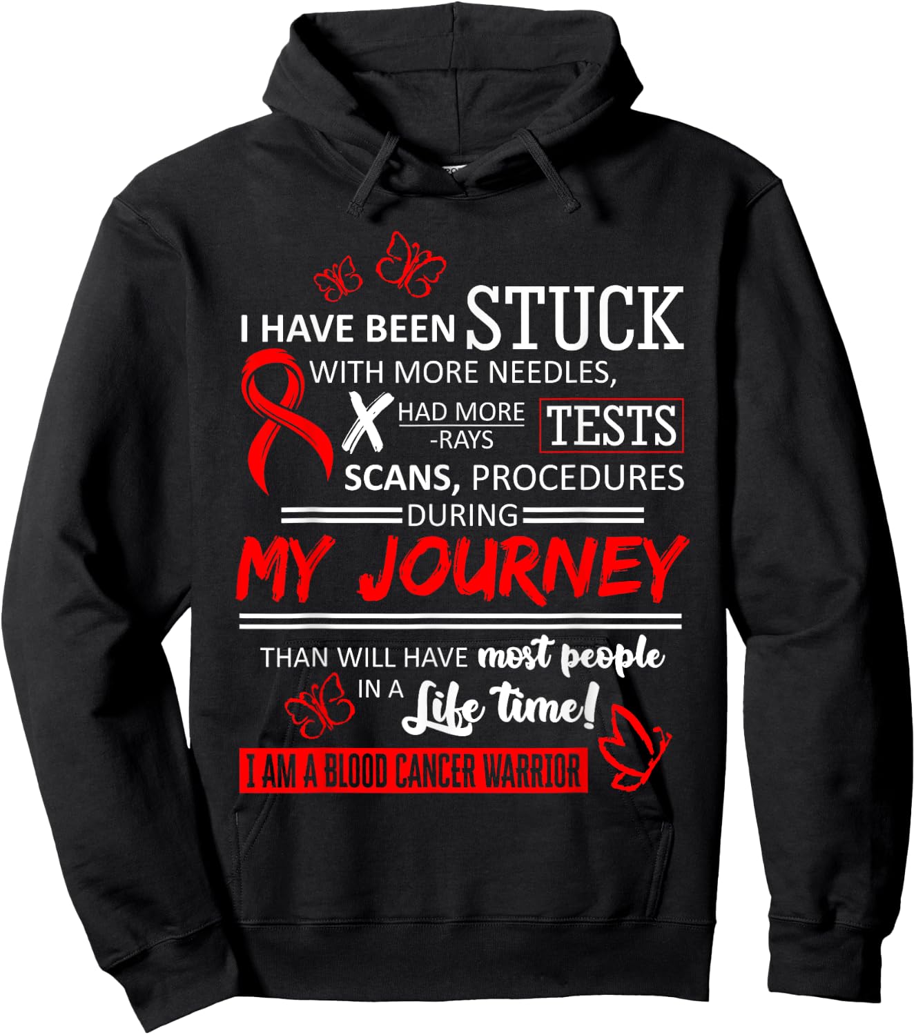 My Journey I Am A Blood Cancer Warrior Hoodie - Hoodie | Black