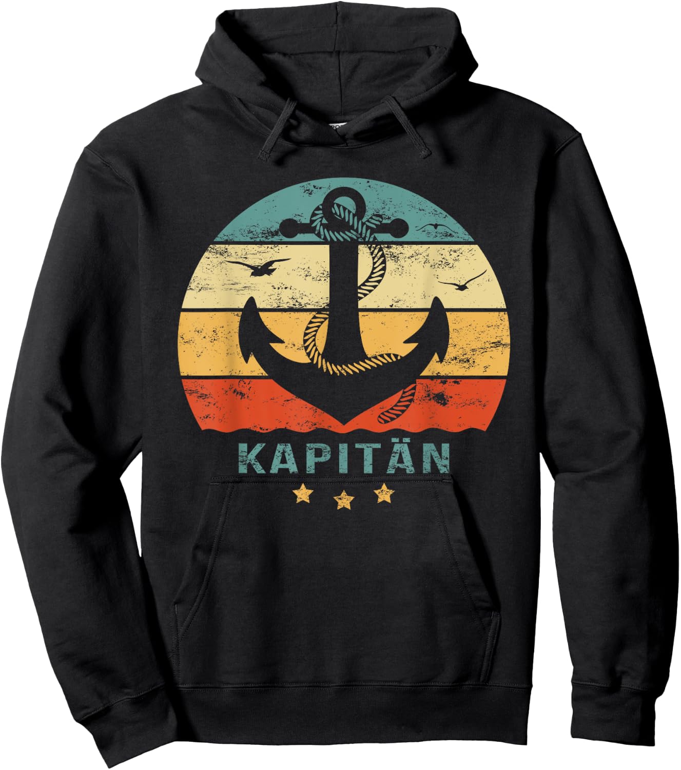 Men's Captain Anchor Design Boat Driving Licence for Captain , black, s Hoodie - Hoodie | Black
