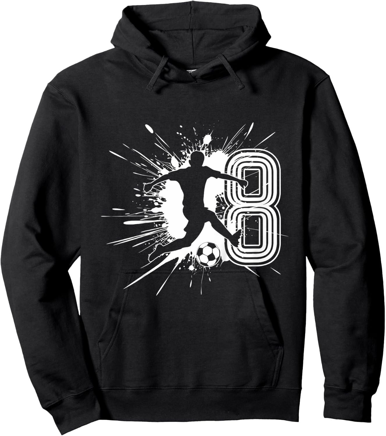 Kinder 8. Geburtstag Junge 8 Jahre Fussballer Fussball Geburtstags Hoodie - Hoodie | Black