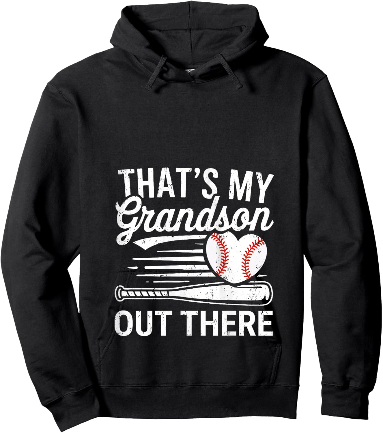 That's My Grandson Out There Shirt Women Baseball Grandma Hoodie - Hoodie | Black