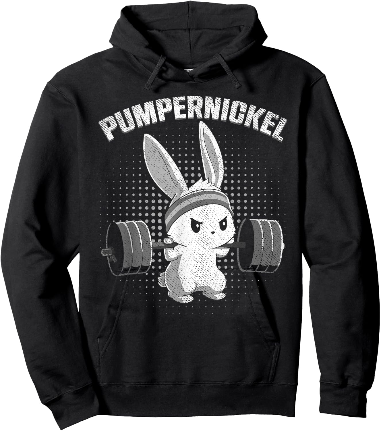 Pumpernickel Fitness Bunny Easter Bunny Gym Rabbit , black Hoodie - Hoodie | Black