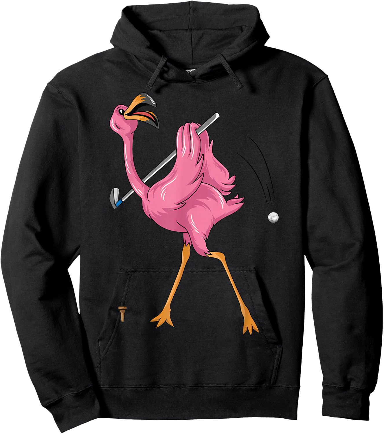 Funny Flamingo Golfing Flamingo Golf Flamingo Playing Golf Hoodie - Hoodie | Black