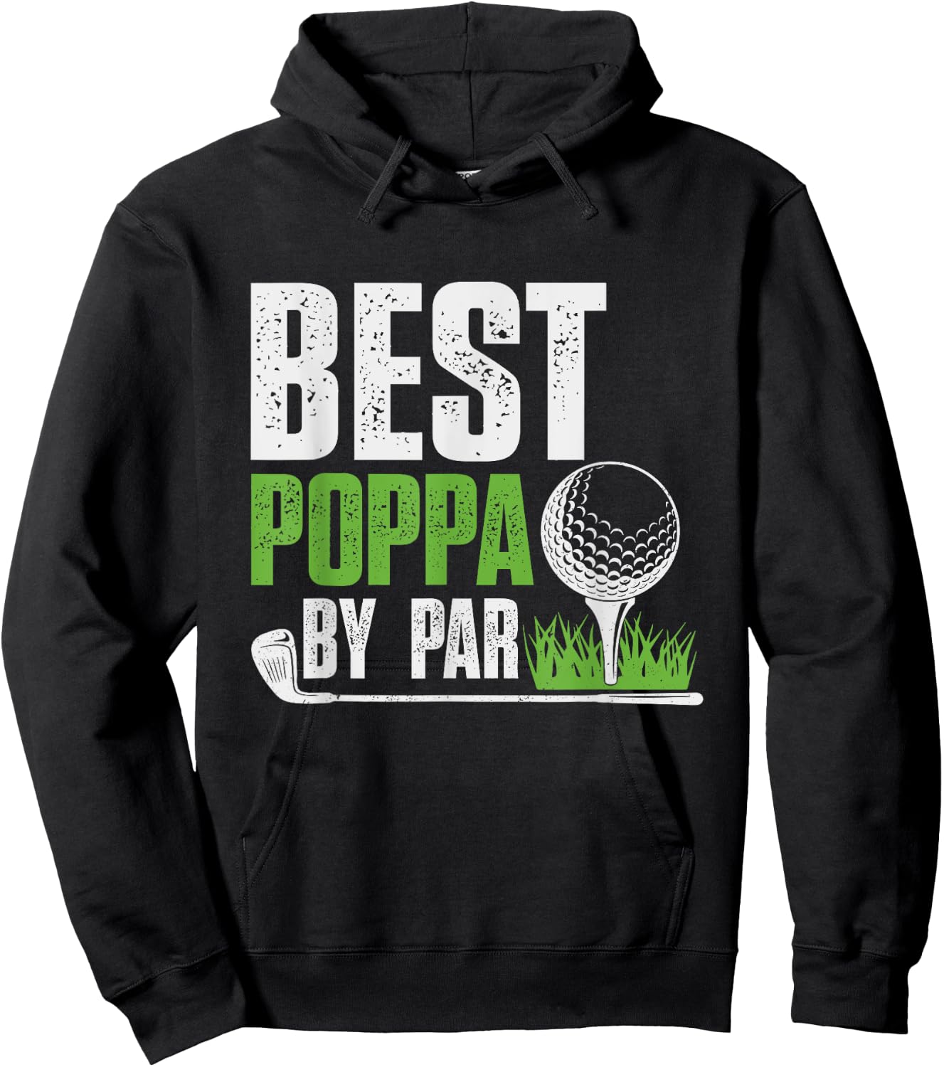 Vintage Best Poppa By Par Gifts For Fathers Day Golf Lover Hoodie - Hoodie | Black