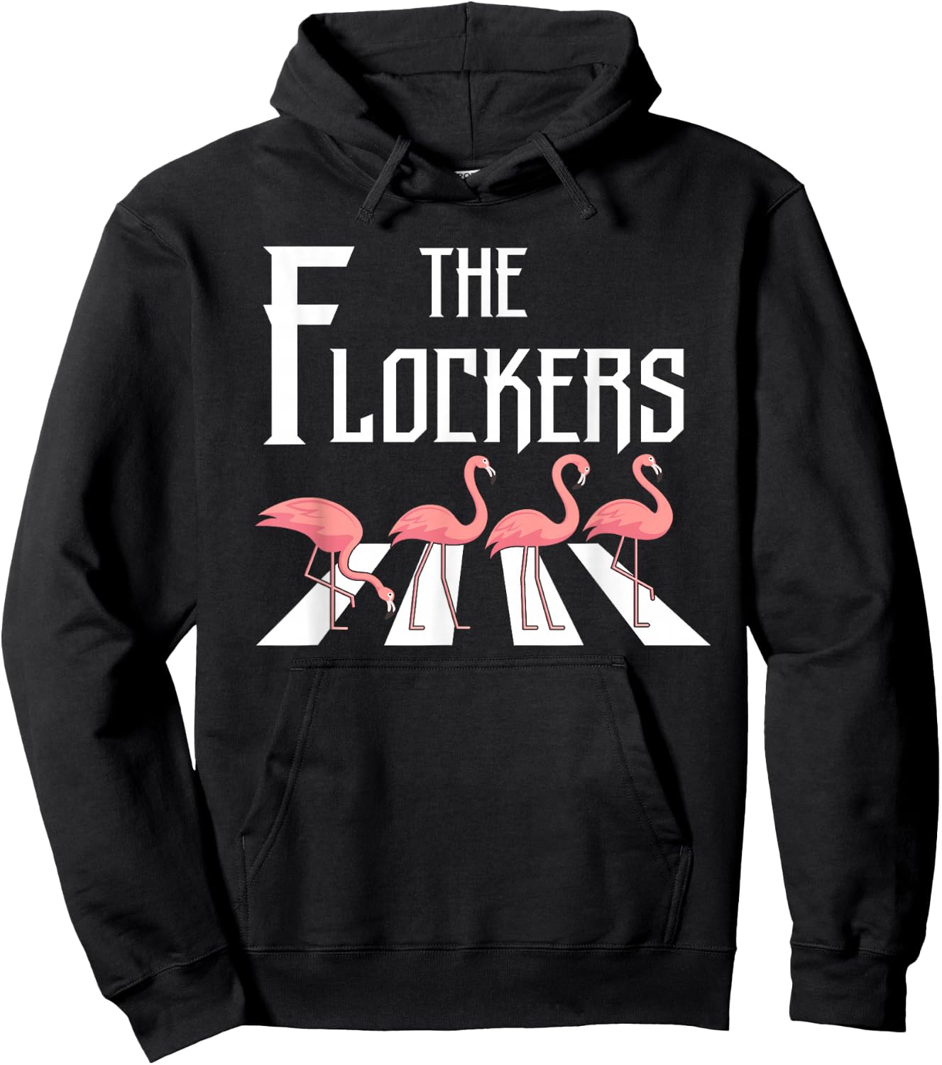 The Flockers Funny Flamingo Hoodie - Hoodie | Black