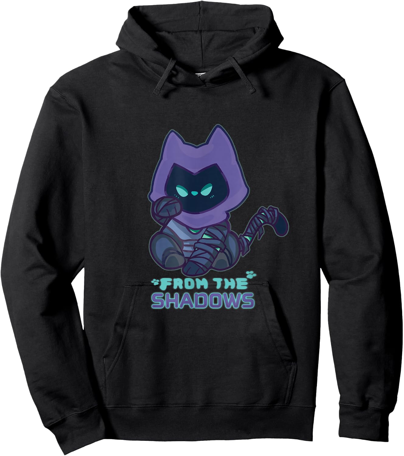 Chibi Omen Cat Valorant Gaming Cute , black Hoodie - Hoodie | Black
