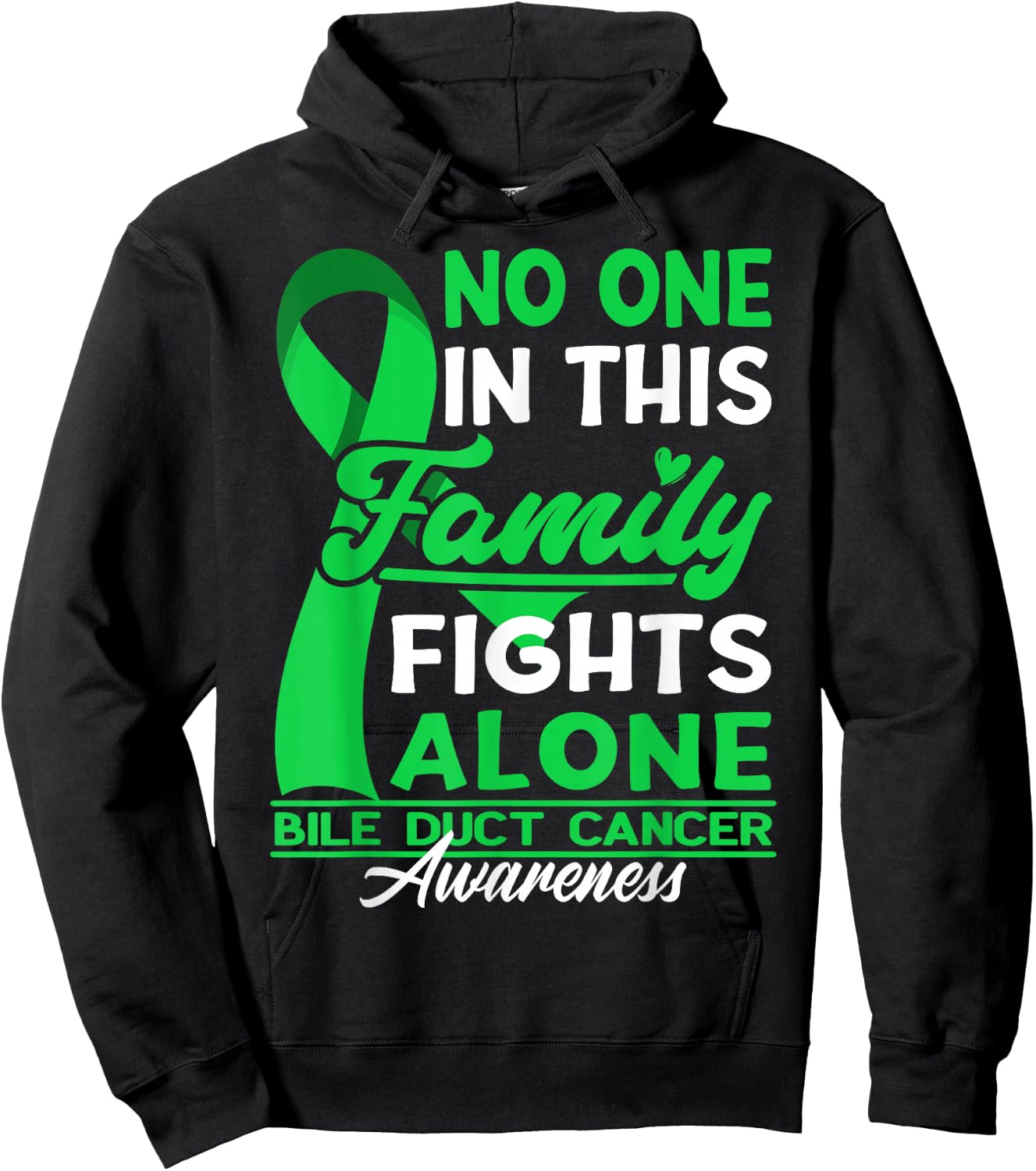 No One In This Family Fights Alone I Bile Duct Cancer Hoodie - Hoodie | Black