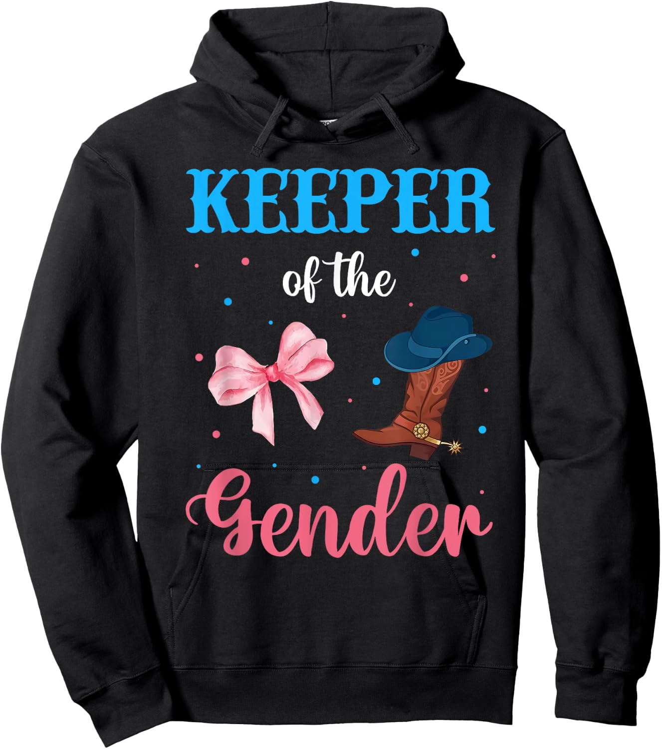 Boots or Bows Gender Reveal Decorations Keeper of the Gender Hoodie - Hoodie | Black