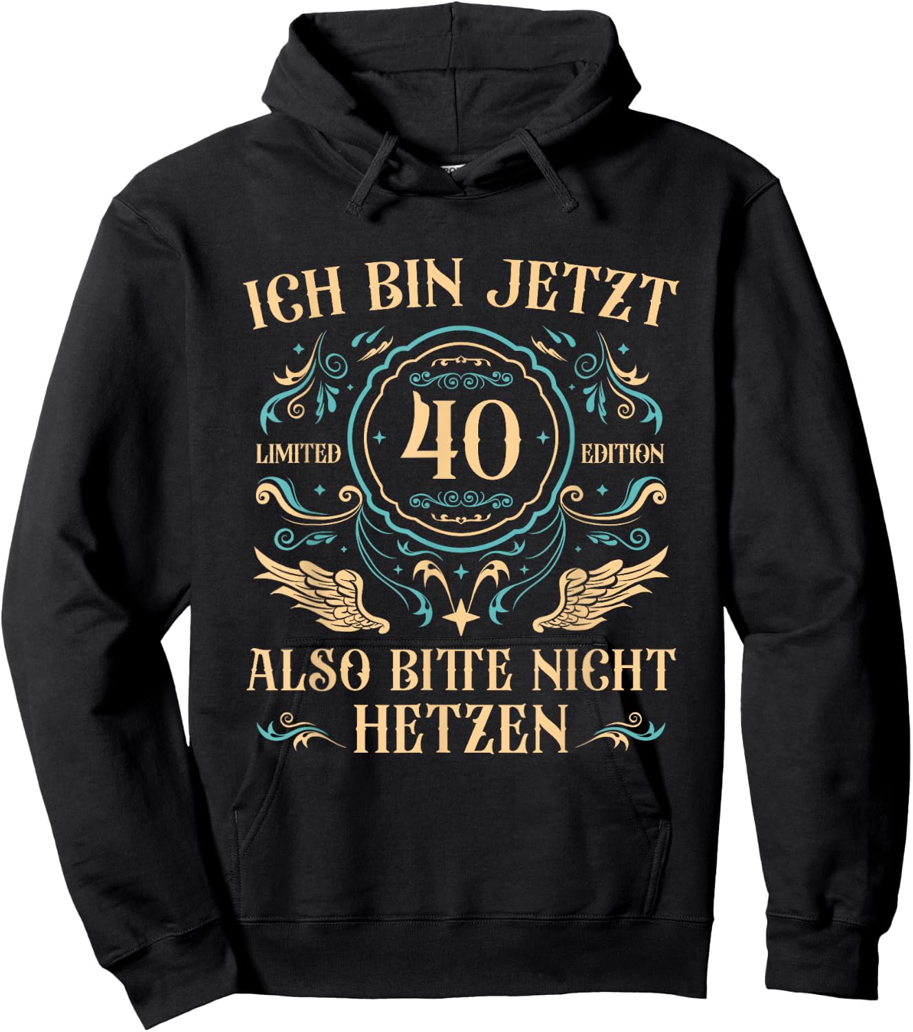 Herren 40 Jahre alt 40er Papa 40. Geburtstag Hoodie - Hoodie | Black