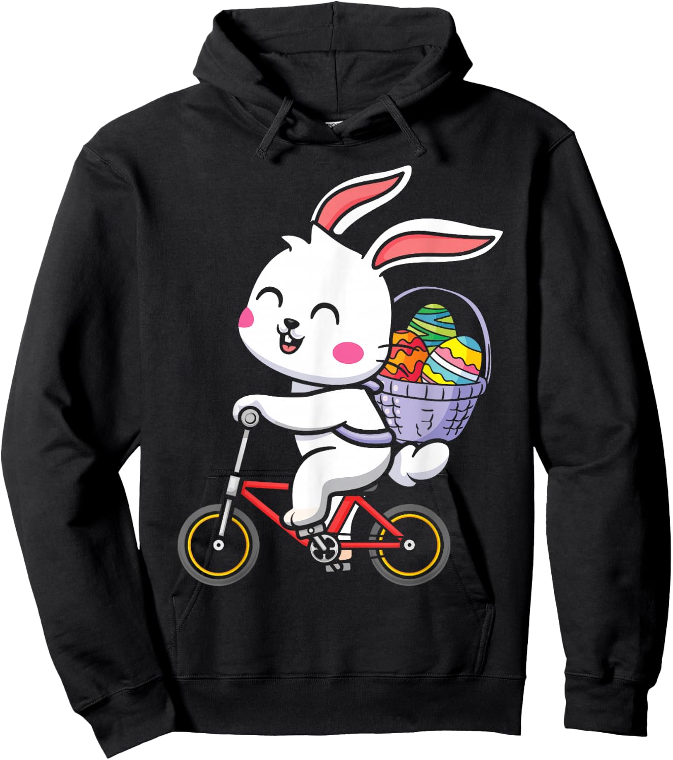 Pedaling Paws Biking Eierkorb mit Osterhasen für Kinder und Kleinkinder Hoodie - Hoodie | Black