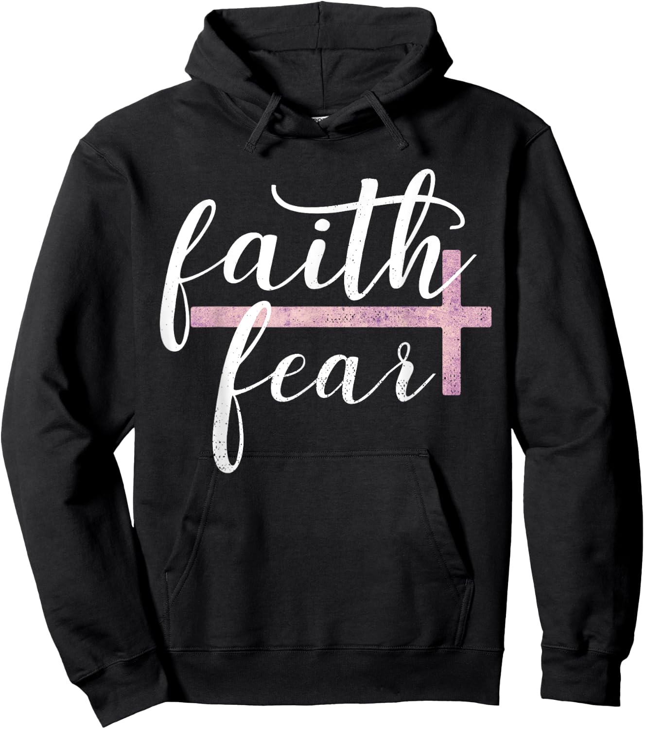 Faith Over Fear Inspirational Christian Gift Bible Quote Hoodie - Hoodie | Black
