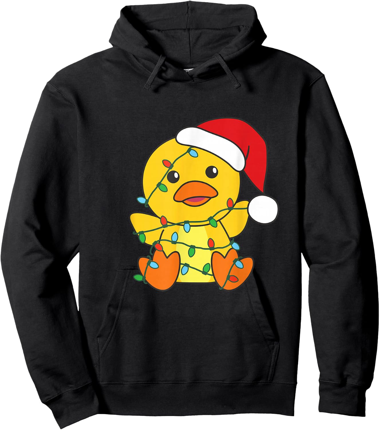 Duck Merry Christmas Winter Animals Duck Hoodie - Hoodie | Black
