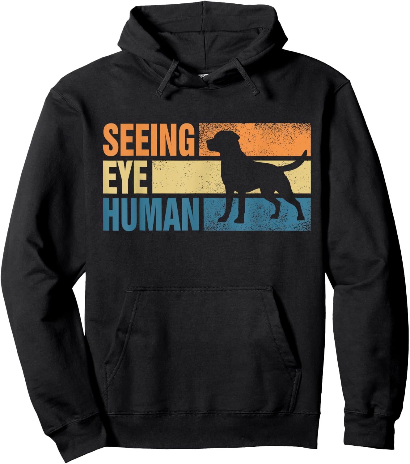 Blind Dog Funny Seeing Eye Human Dog Owner Lovers Hoodie - Hoodie | Black