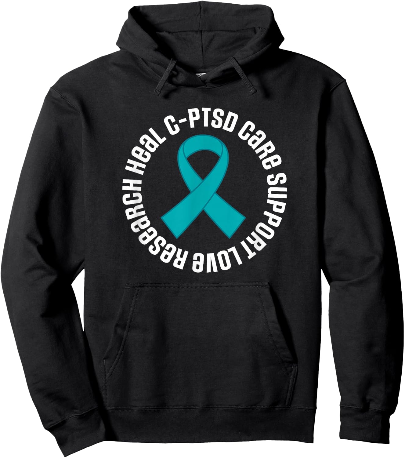 C-PTSD Awareness Ribbon Support Month Hoodie - Hoodie | Black