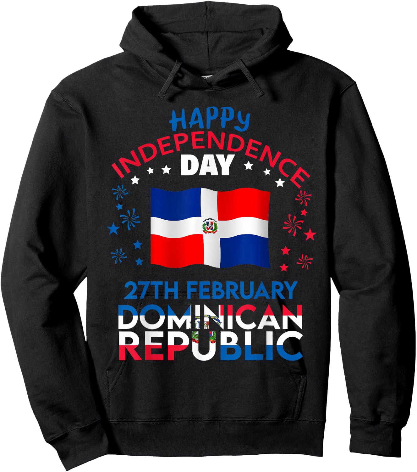 Dominican Republic 182nd Independence Day Dominican Flag Hoodie - Hoodie | Black