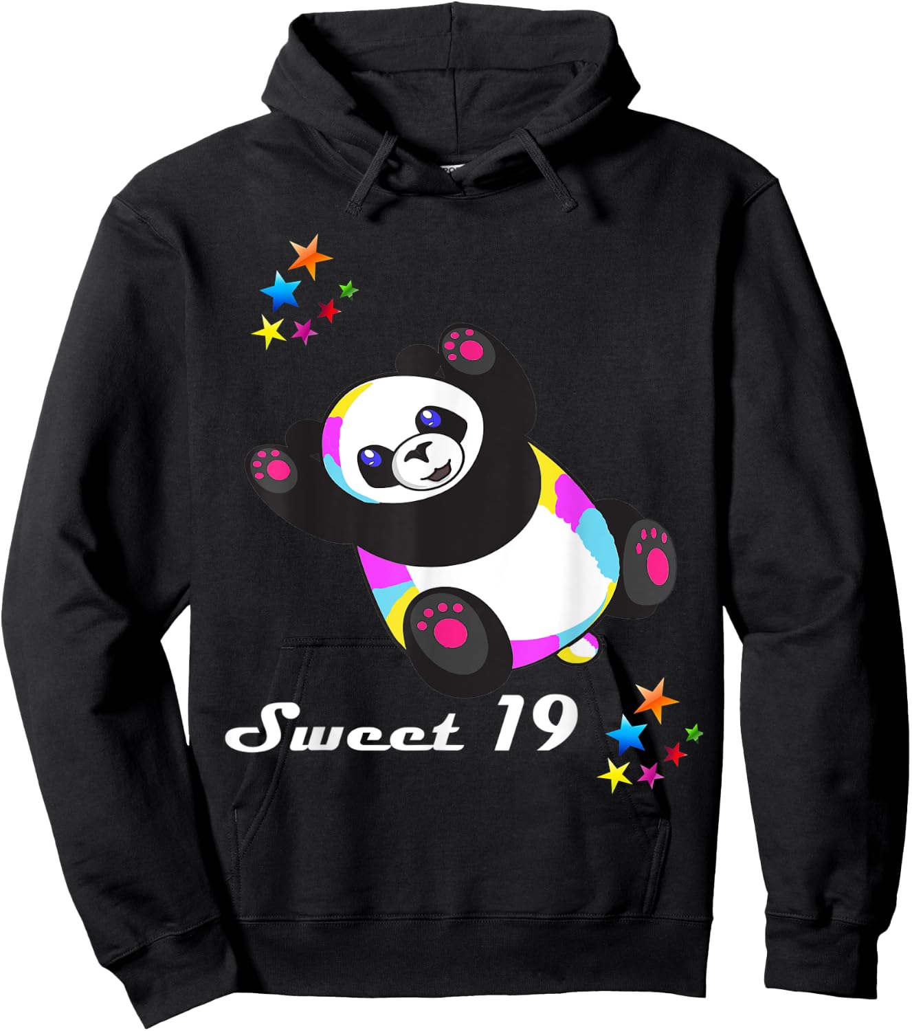 Geschenk zum 19. Geburtstag für Frauen und Mädchen, lustiger süßer Panda Hoodie - Hoodie | Black