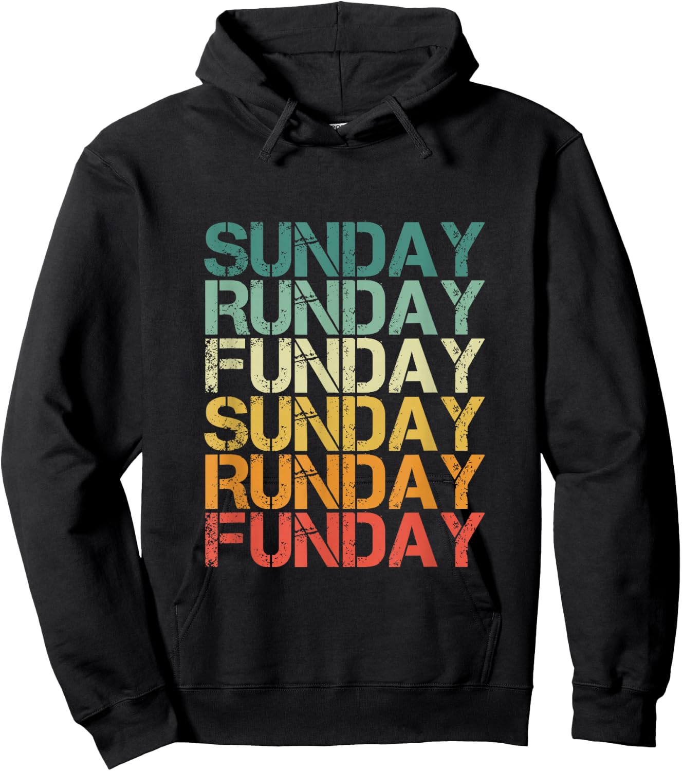Sunday Runday Funday - Vintage Retro Fitness Sport Hoodie - Hoodie | Black
