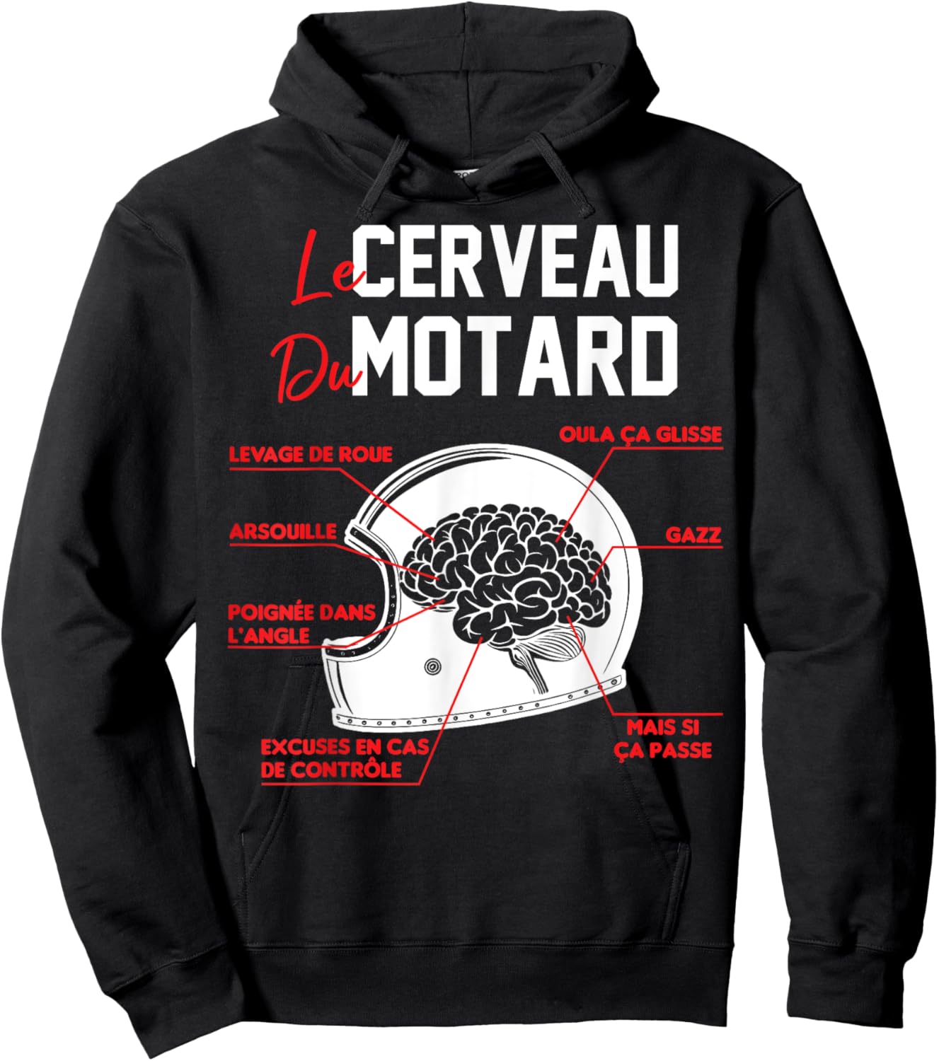 Birthday Gift Motorcycle Cross Biker Brain , Black, S Hoodie - Hoodie | Black