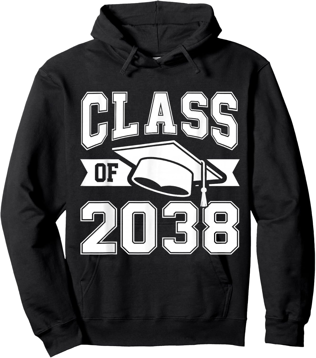 Class of 2038 Grow with me Boys Girls Kids Graduation 2038 Hoodie - Hoodie | Black