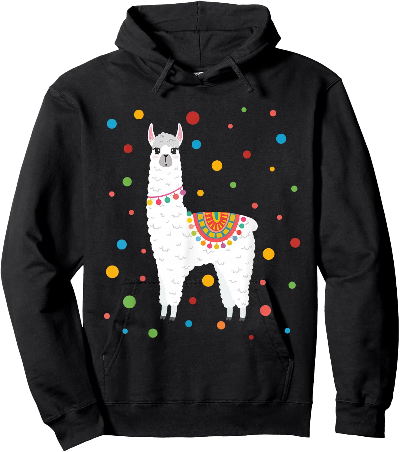 Dot Day Shirt Polka Dots Dotted Llama Kid Girls Youth Hoodie - Hoodie | Black