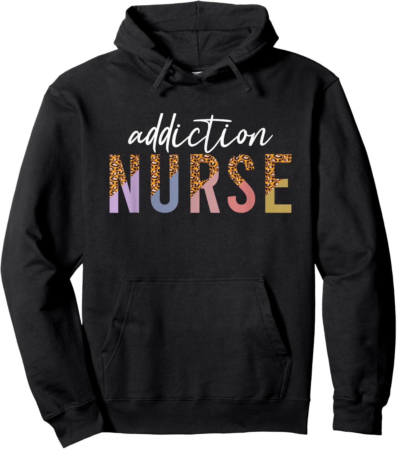 Addiction Recovery Nurse Rehab Nurse Leopard Print Hoodie - Hoodie | Black