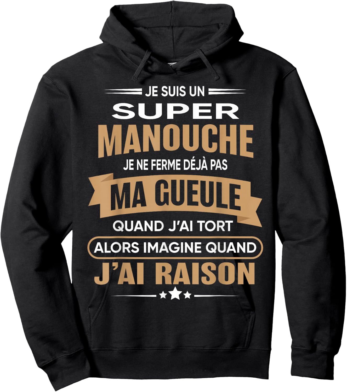 Super Manouche je ferme pas ma gueule humour Manouche , Black, S Hoodie - Hoodie | Black
