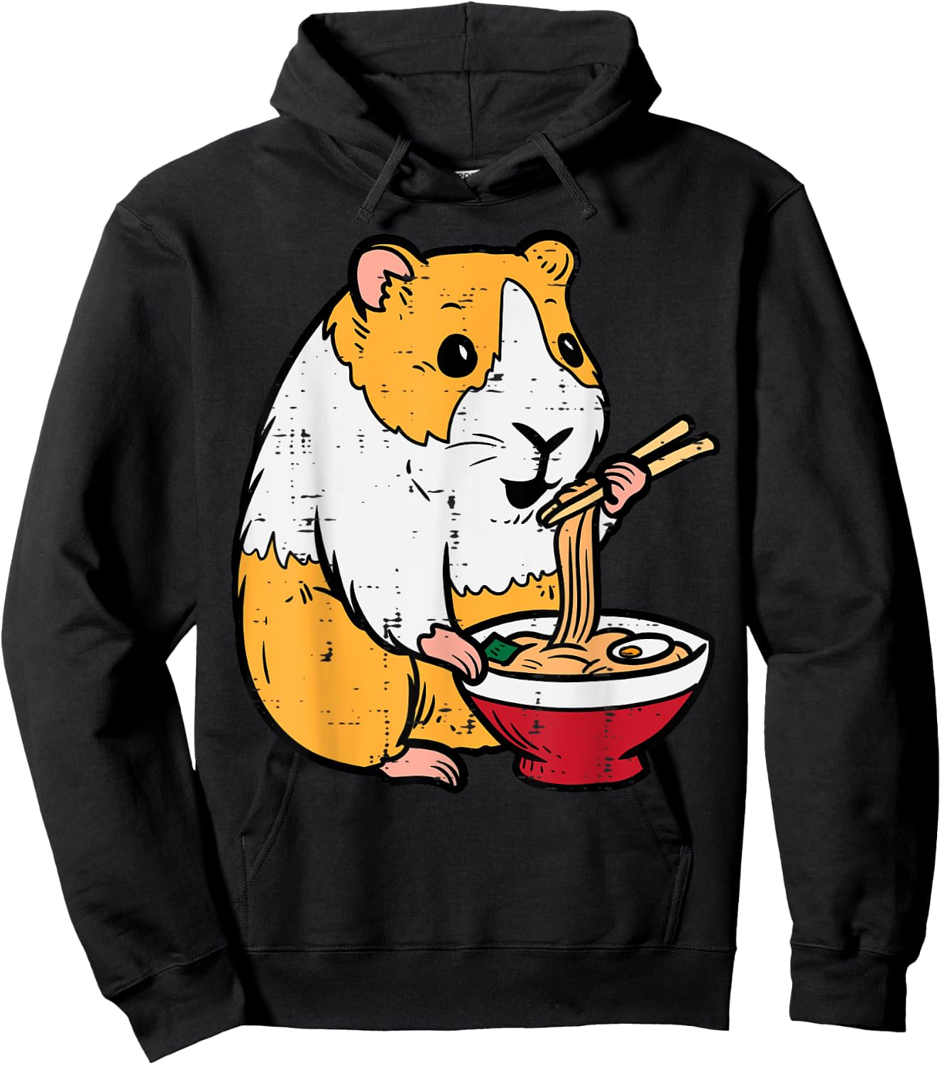 Guinea Pig Ramen Kawaii Cavy Anime Japanese Men Kids Women Hoodie - Hoodie | Black