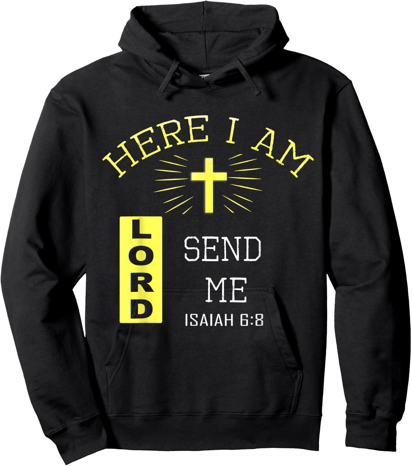 Here I Am Send Me Christian Religion Bible Verse Hoodie - Hoodie | Black