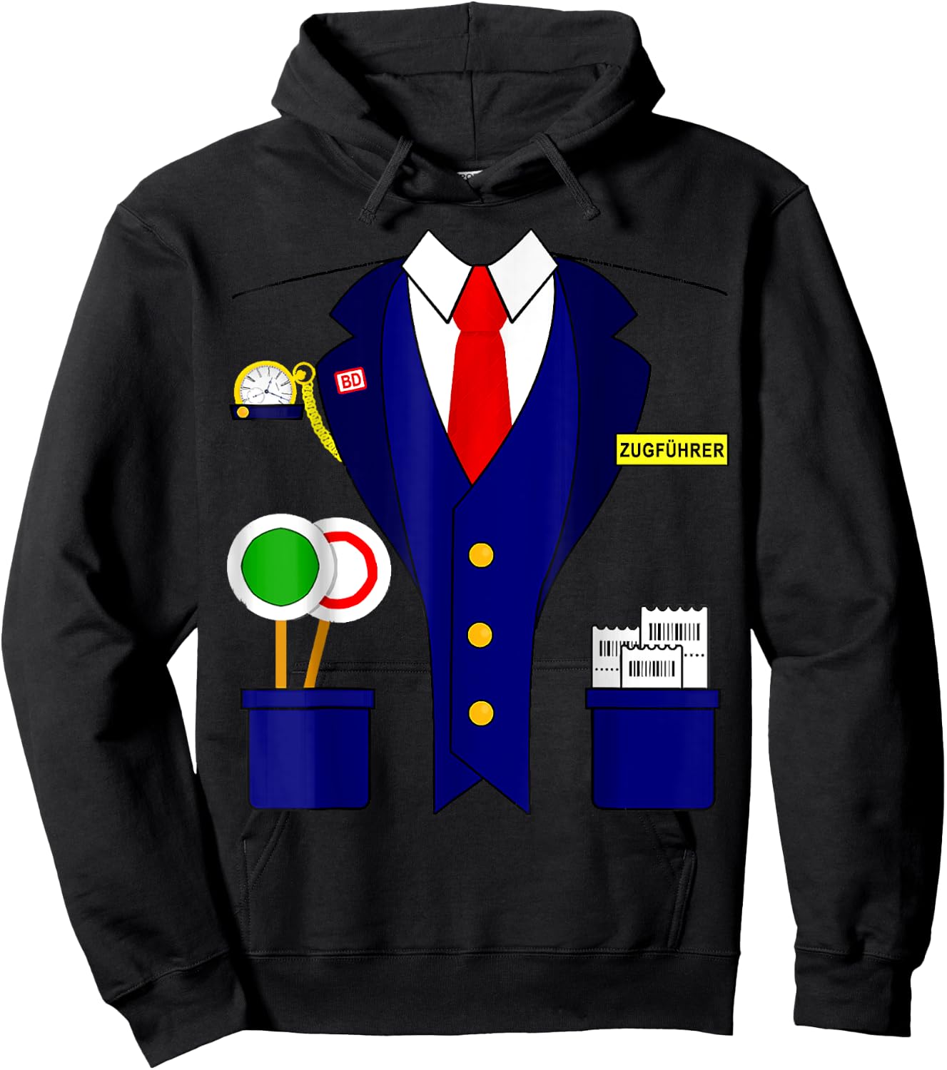 Trainer Guide Conductor Train Driver Carnival Costume , black Hoodie - Hoodie | Black