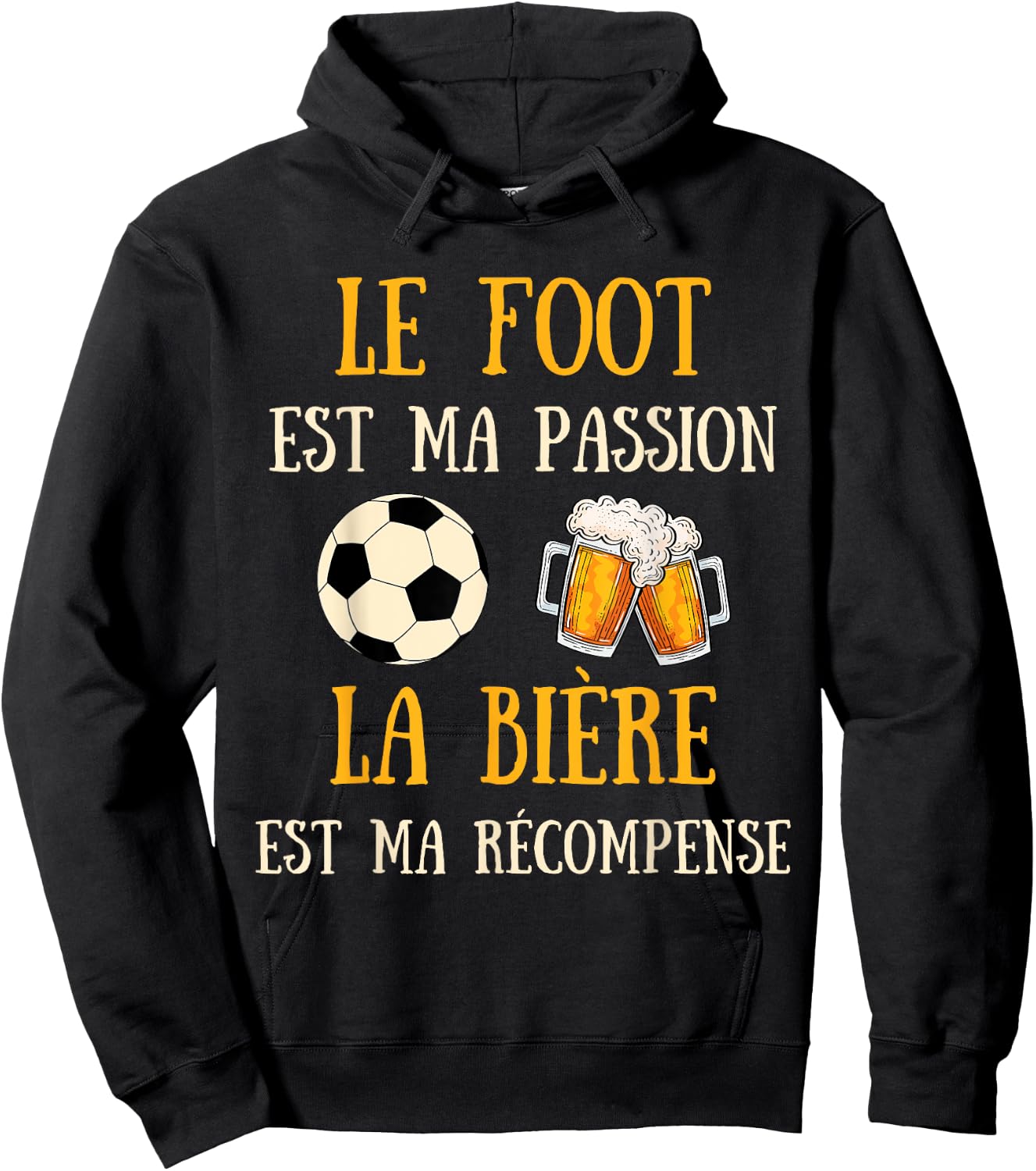 Men's Football Humour Football Gift Humorous Beer Hoodie - Hoodie | Black