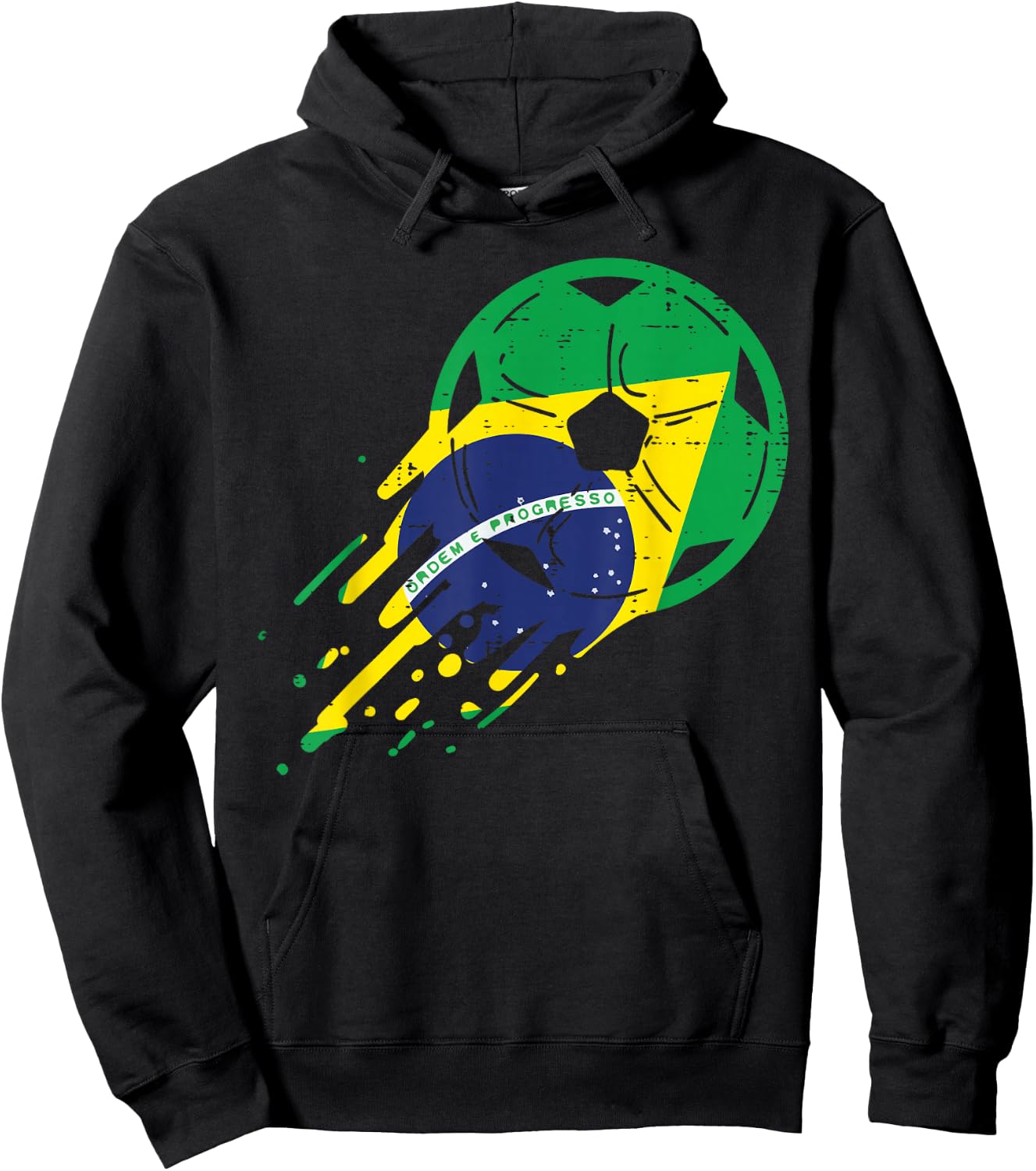 Brazil Flag Brazilian Soccer Football Fan Men Women Kids Hoodie - Hoodie | Black