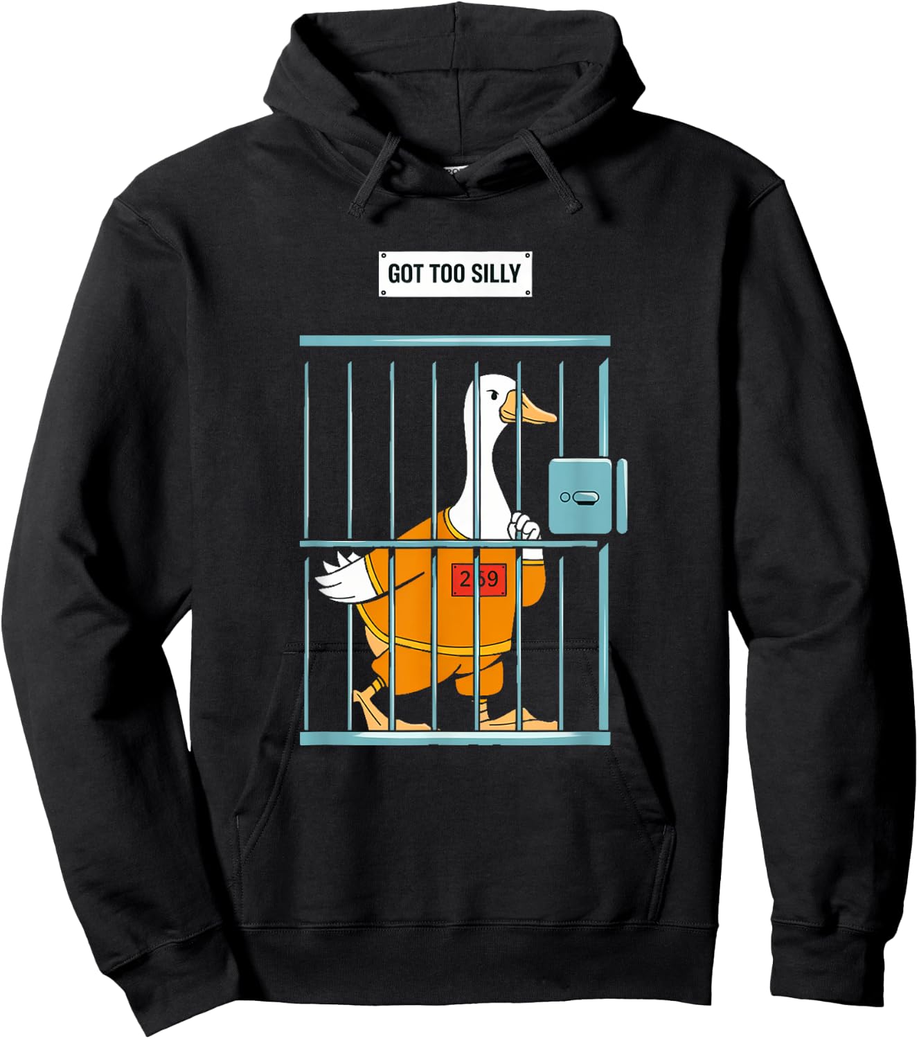 Got Too Silly Funny Goose - Funny Goose Jail Bird Hoodie - Hoodie | Black