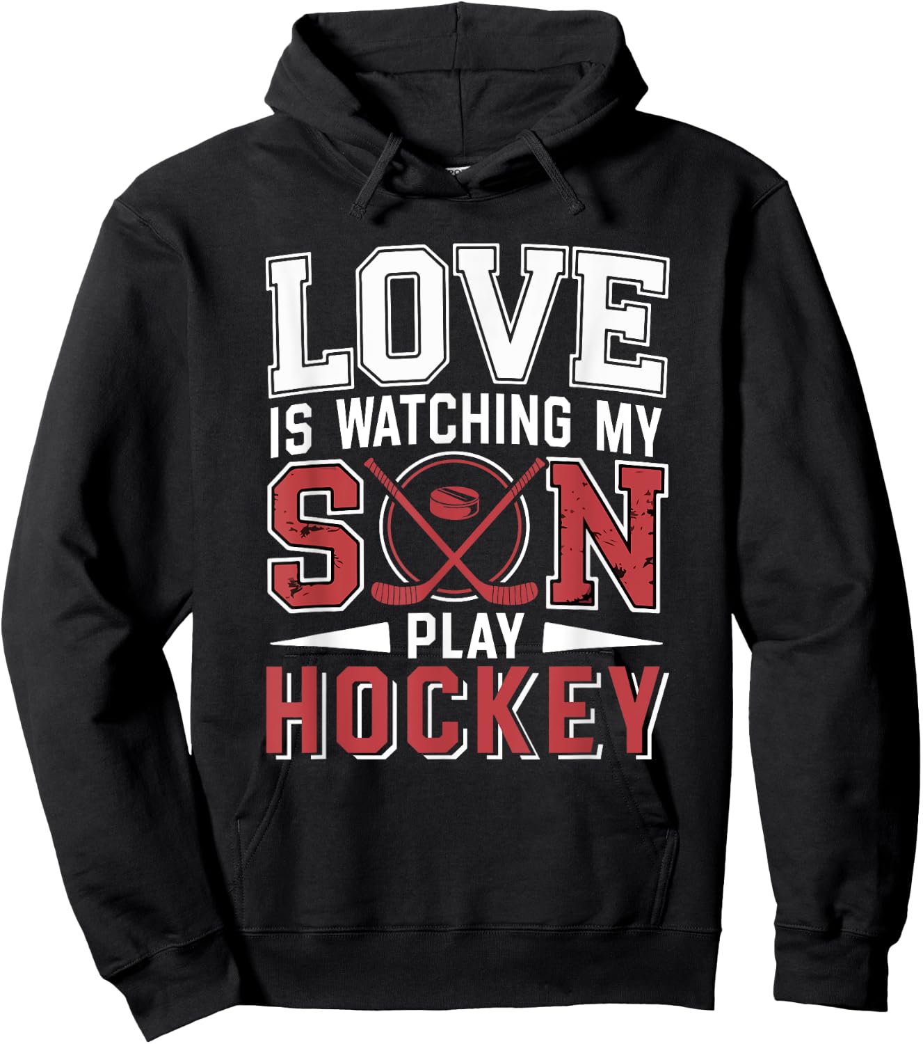 Love Watching My Son Play Hockey Funny Player Fan Hoodie - Hoodie | Black