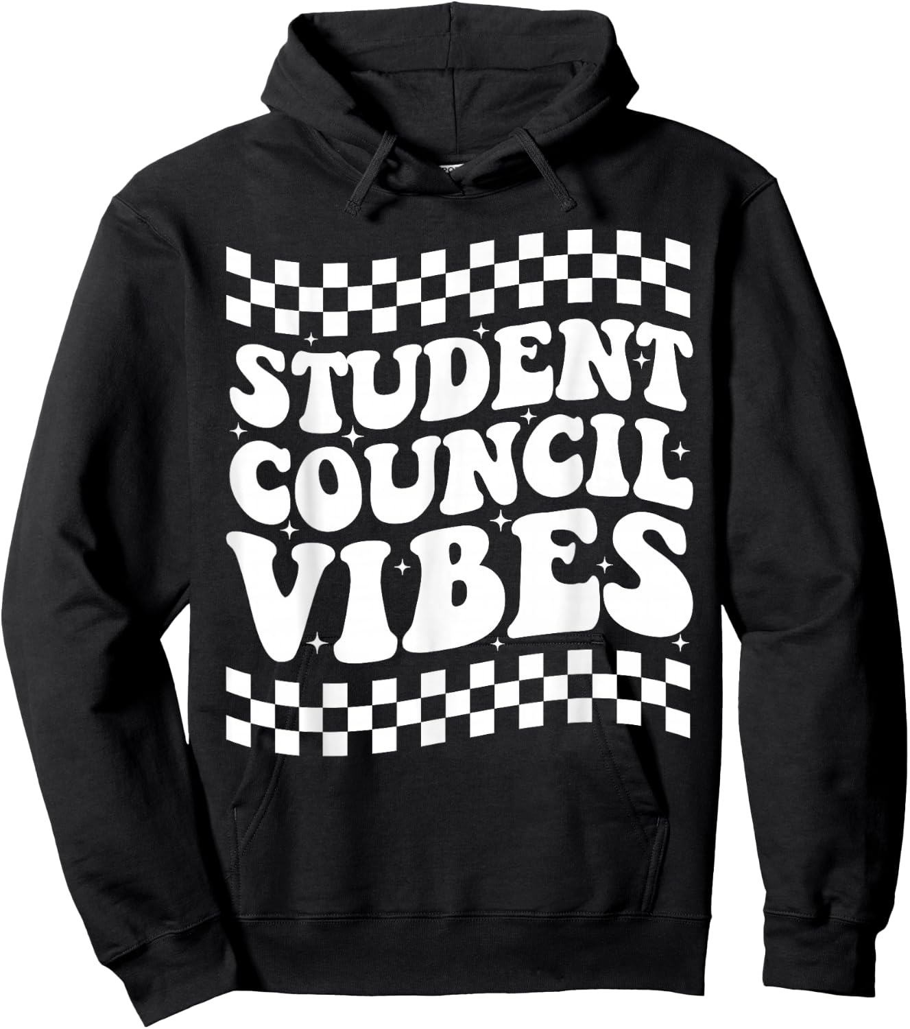 Student Council Vibes Retro Groovy School Student Council Hoodie - Hoodie | Black