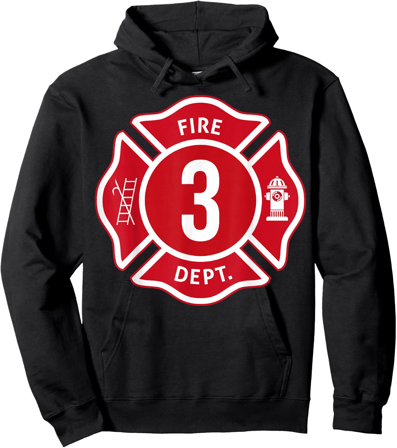 Kids Fire Truck 3rd Birthday Boy Firefighter 3 Year Old Hoodie - Hoodie | Black