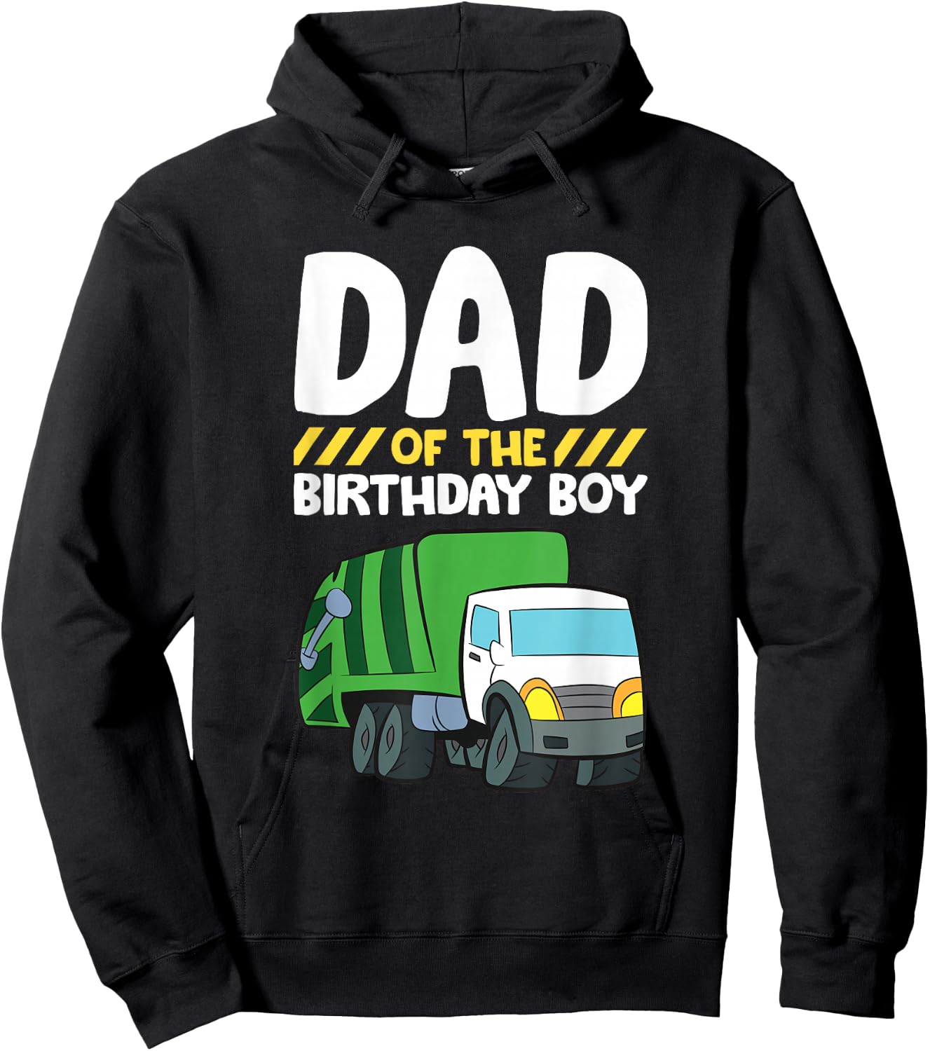 Dad Of The Birthday Boy Garbage Truck Birthday Party Hoodie - Hoodie | Black