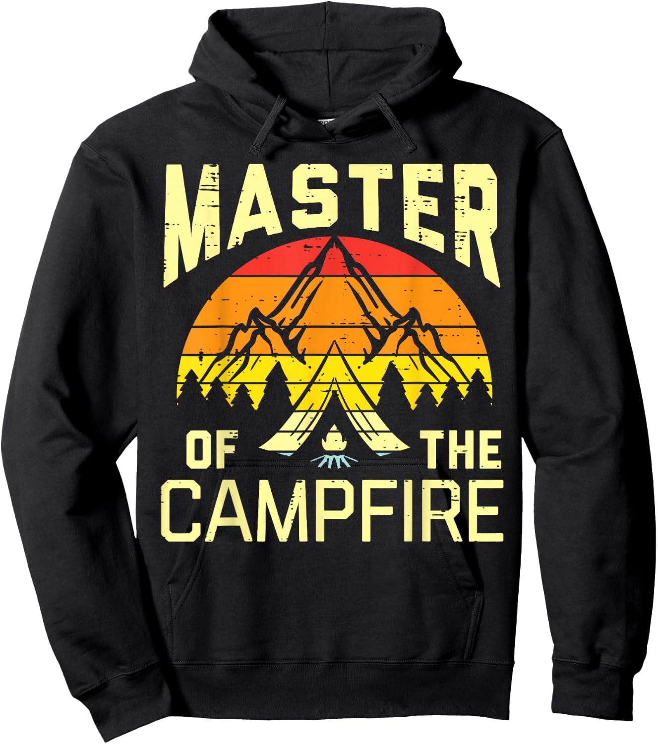 Master Of Campfire Camping Retro Camper Women Men Kids Girls Hoodie - Hoodie | Black