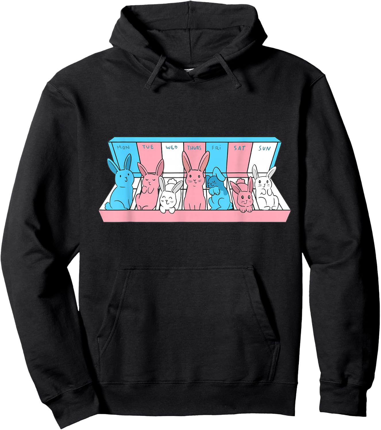 Transgender Weekly Bunny Transsexual LGBTQ Trans Pride Hoodie - Hoodie | Black