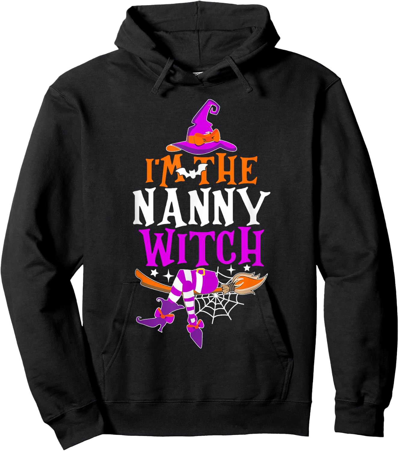 I'm The Nanny Witch Shirt Funny Halloween Family Matching Hoodie - Hoodie | Black