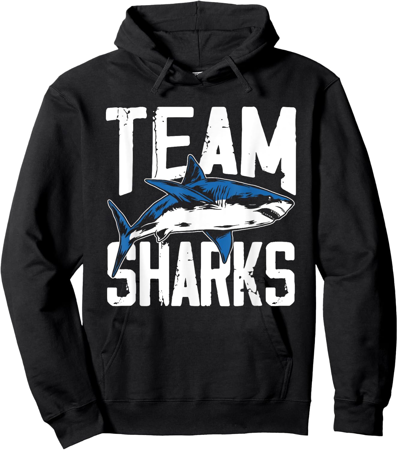 Team Sharks Teeth Animal Lover Shark Hoodie - Hoodie | Black