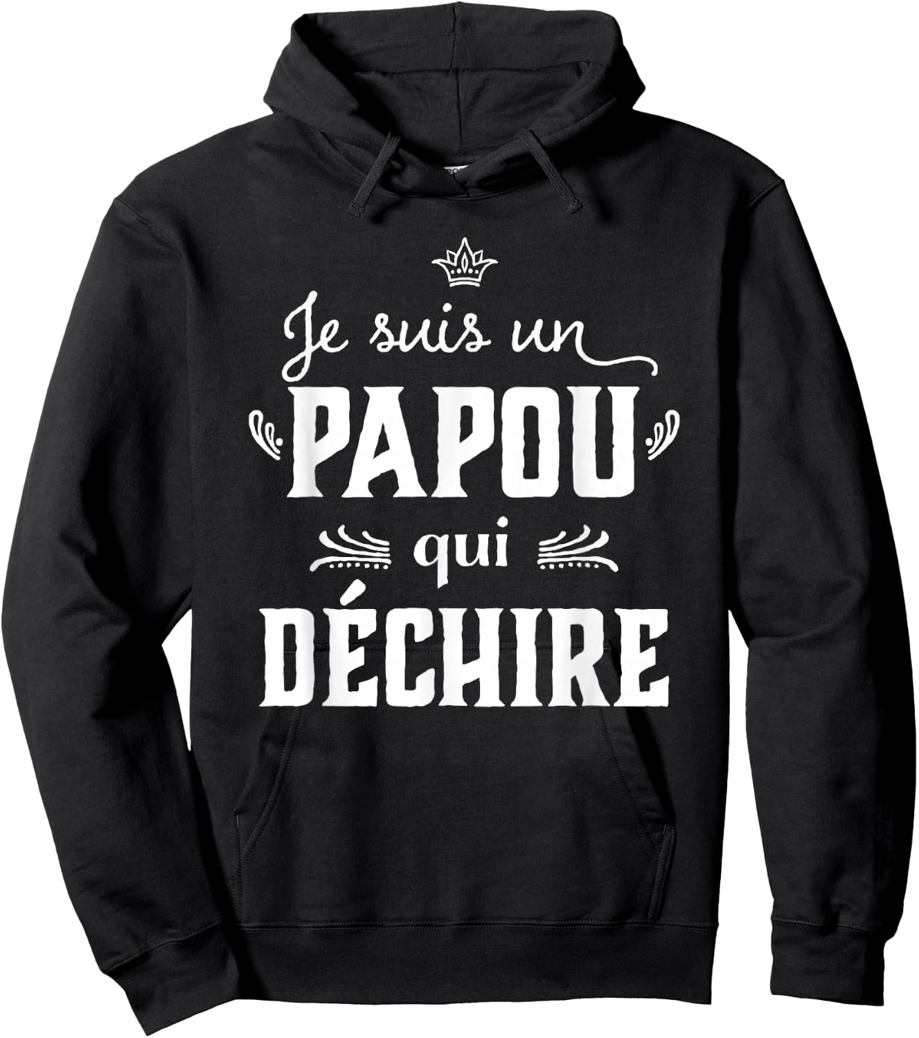 Grandpa Papou qui rips Humour Father's Day 2025 Hoodie - Hoodie | Black