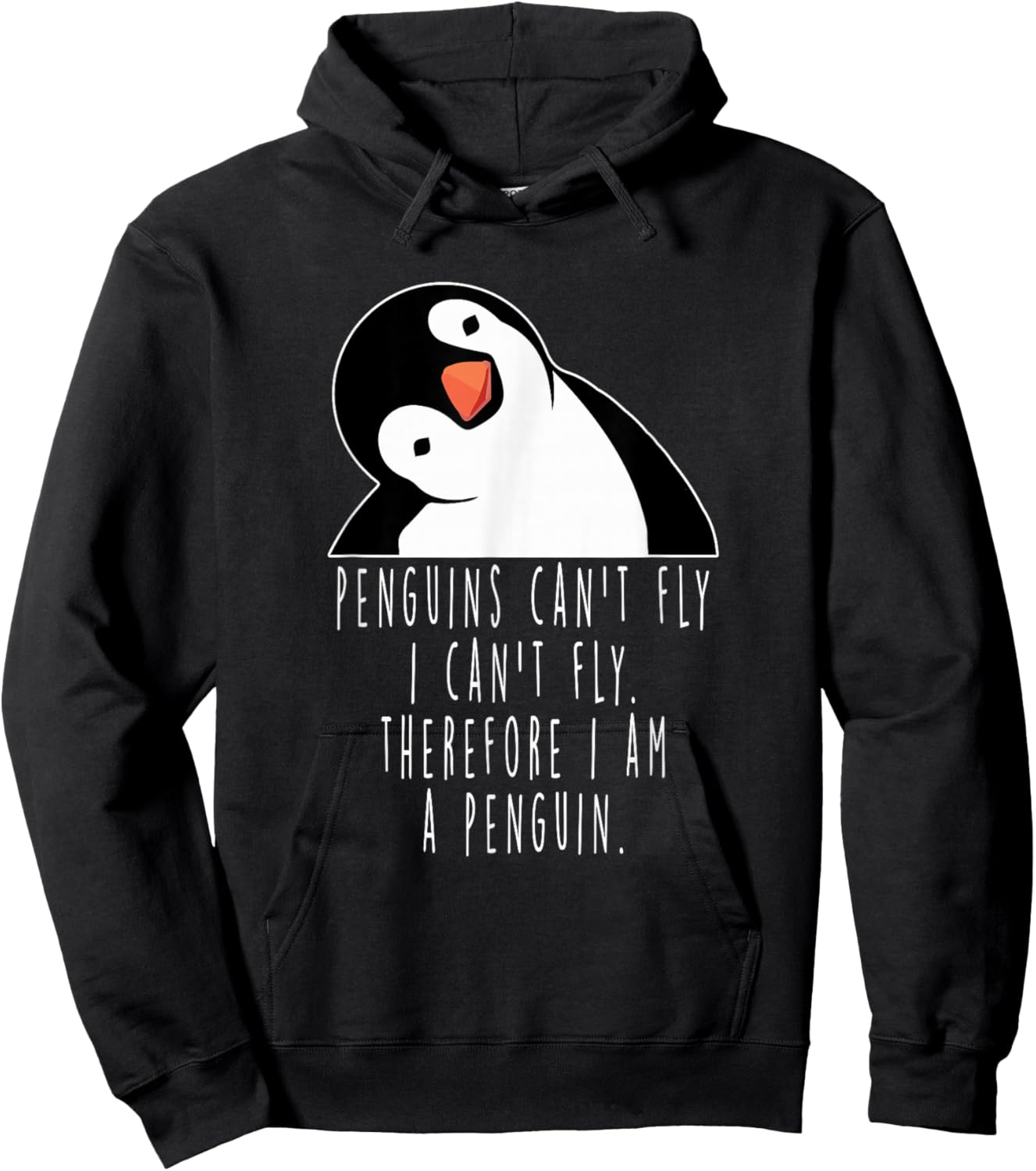 Penguins Can't Fly Funny Gift Hoodie - Hoodie | Black