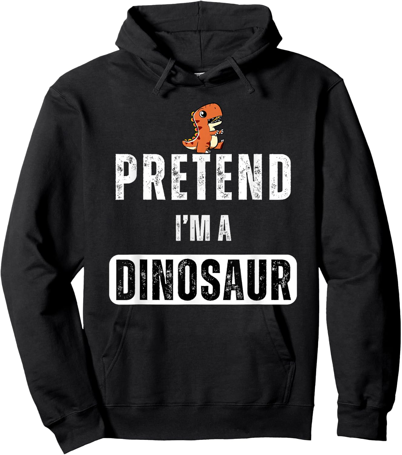 Pretend I'm a dinosaur Lazy Halloween Easy Costume Hoodie - Hoodie | Black