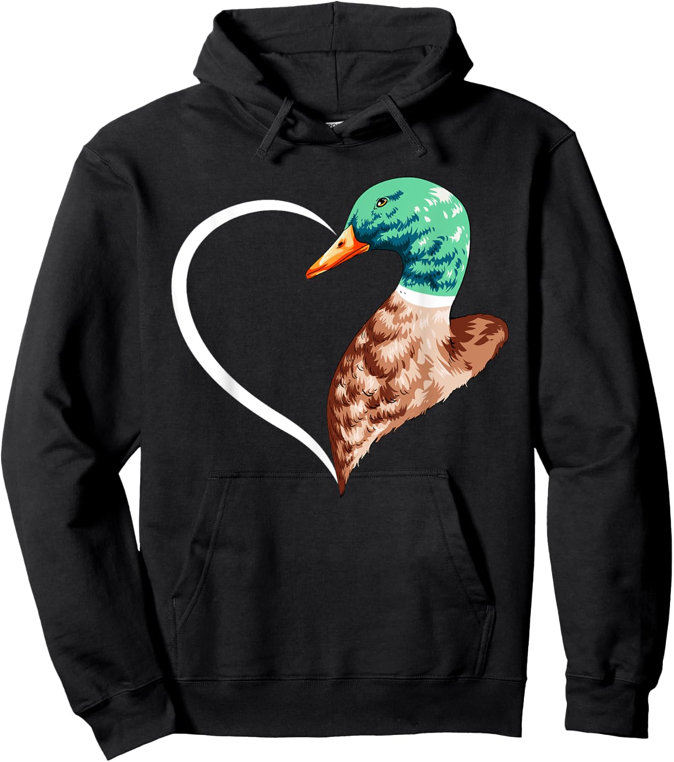 Duck Shirts Girls Kids Heart Cute Duck Hoodie - Hoodie | Black